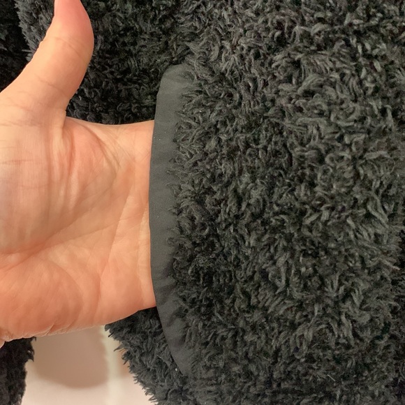 ZYIA Active, Black Sherpa Teddy, 1/4 Zip Jacket Pullover, Sz: 10 - Picture 5 of 6